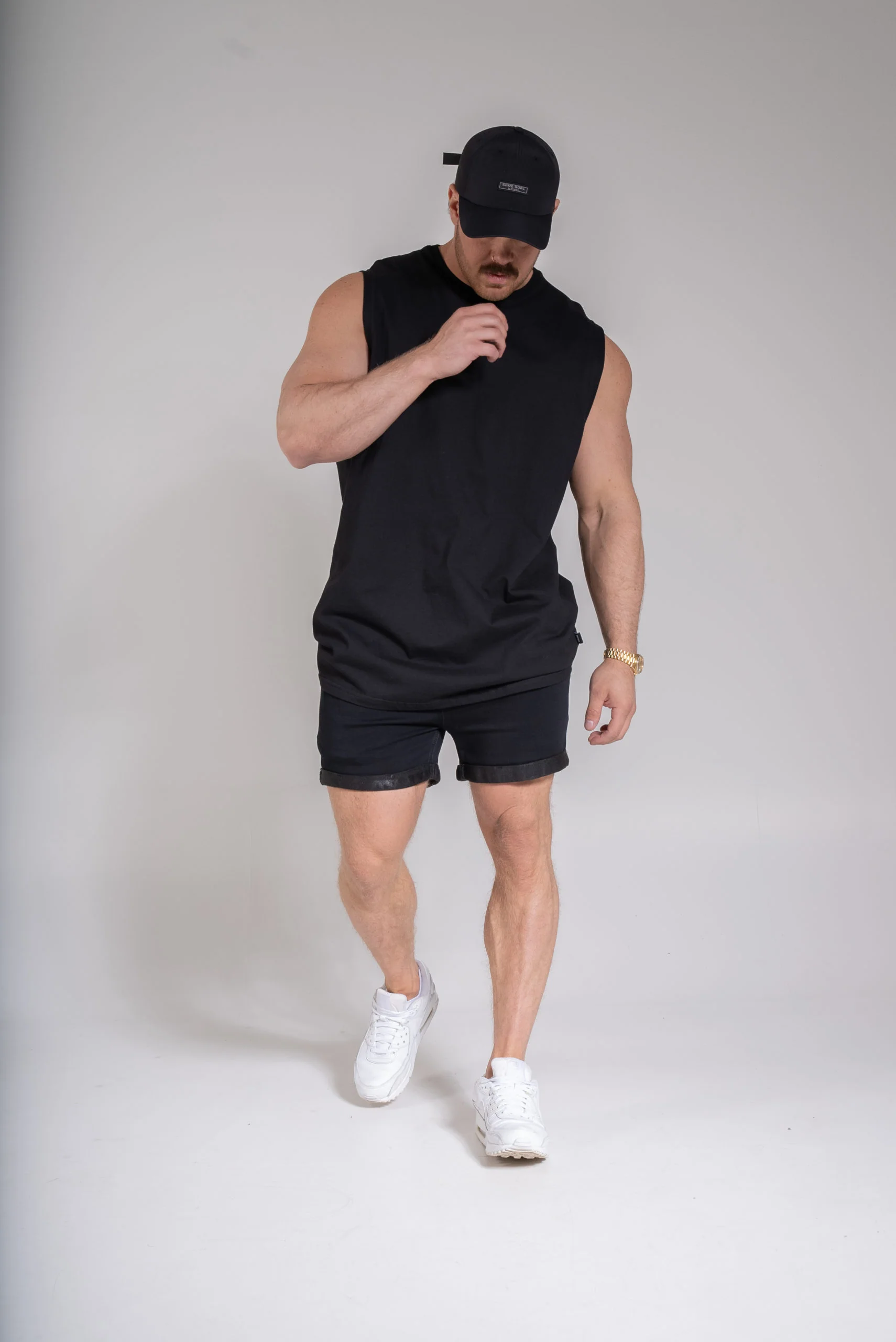 Fellow farkkushortsit täysmusta - Image 3